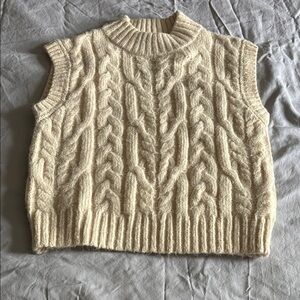 Cozy Cream Cable Knit Sweater Vest - NWT